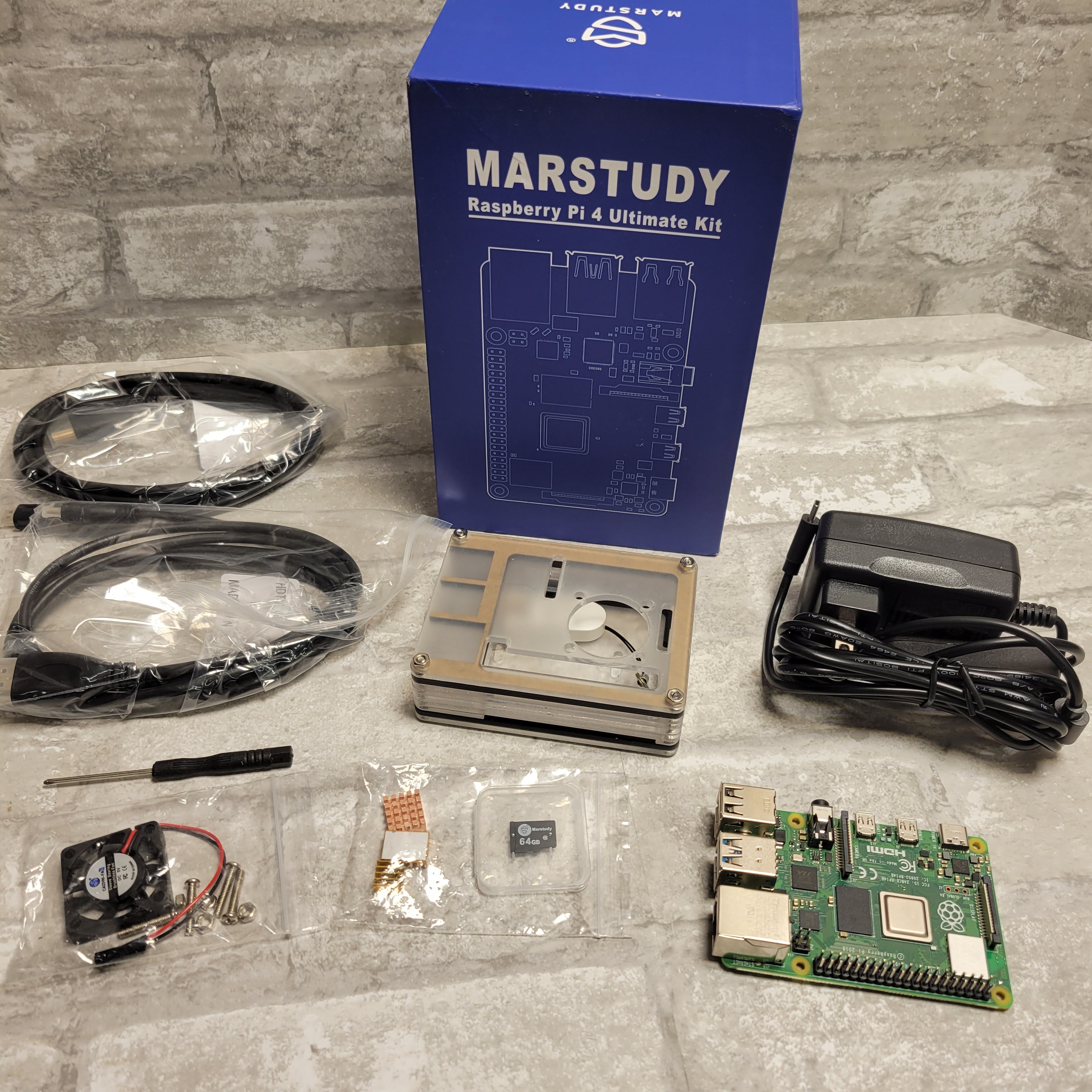 MARSTUDY Raspberry Pi 4 Model B Ultimate Starter Kit -64GB 4GB RAM