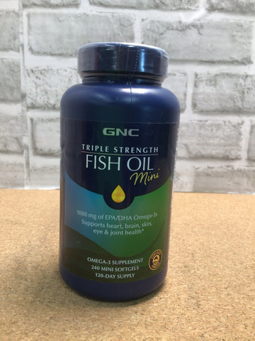 GNC Triple Strength Fish Oil Mini's |Omega-3 Heart, Brain | 240 Mini S ...