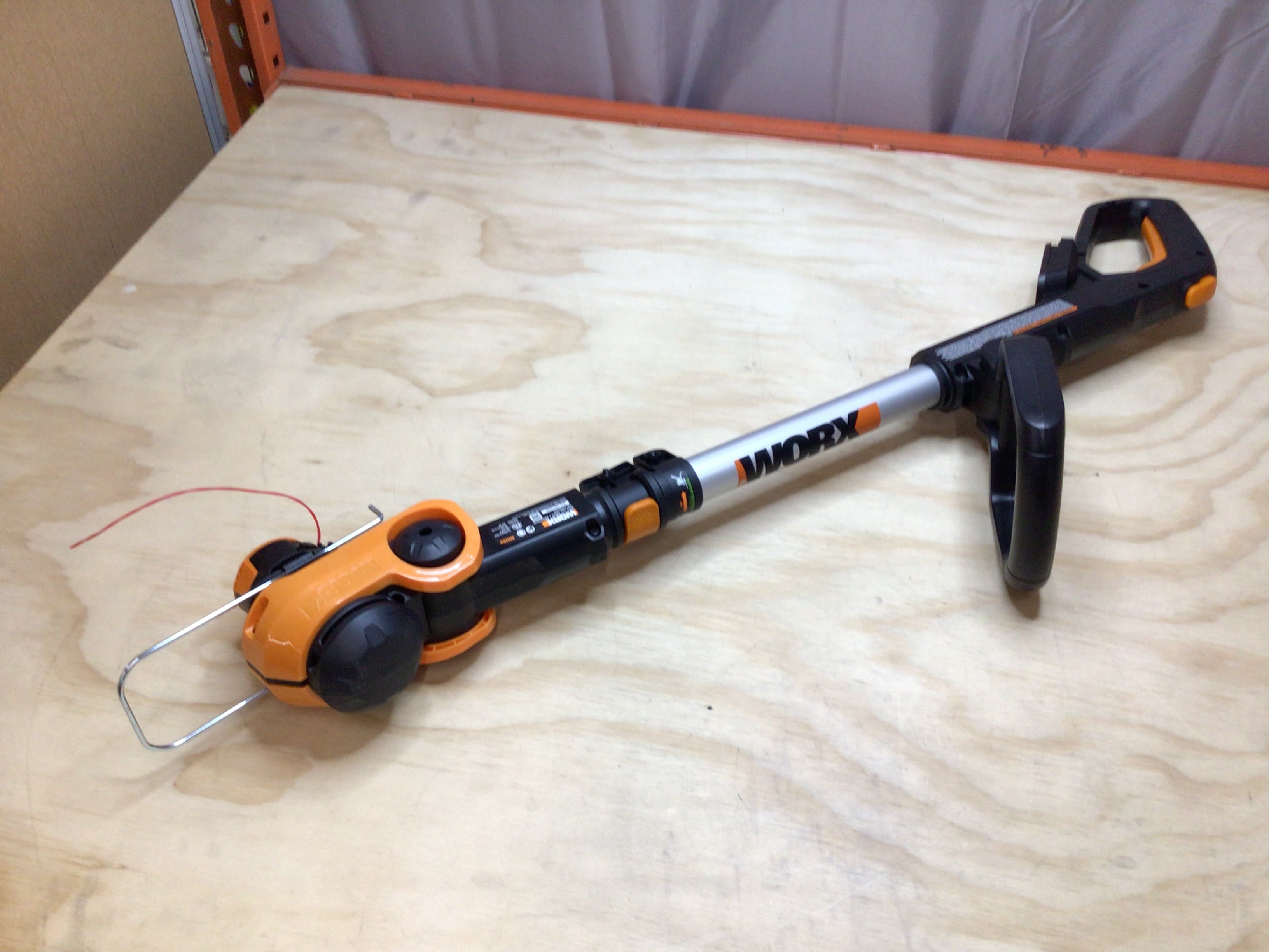 Worx WG163 Orange Black 20V 12 Inch Cordless String Trimmer Edger w Ba