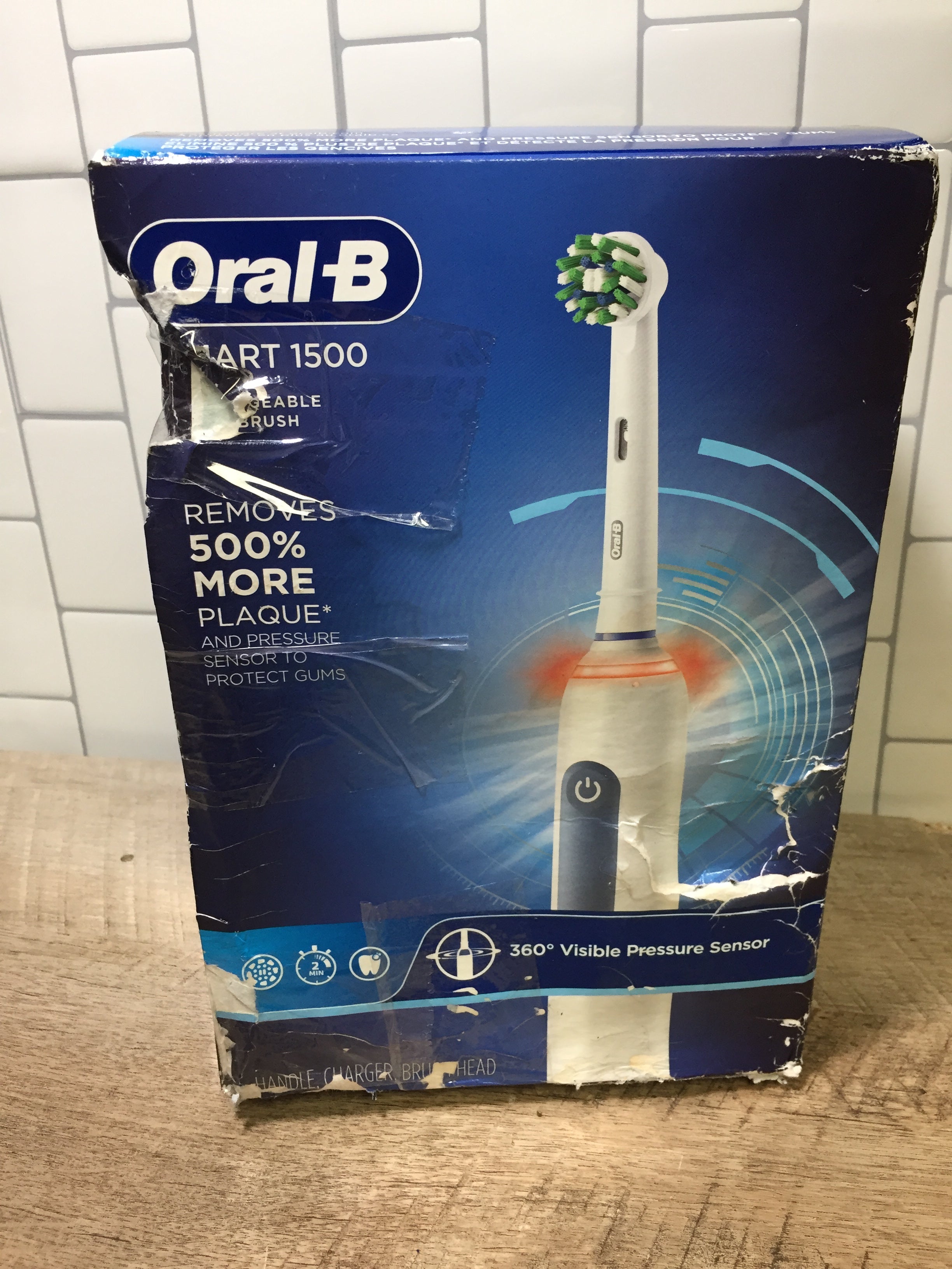 Oral-B Smart 1500 Electric Power Rechargeable Battery Toothbrush, Blue