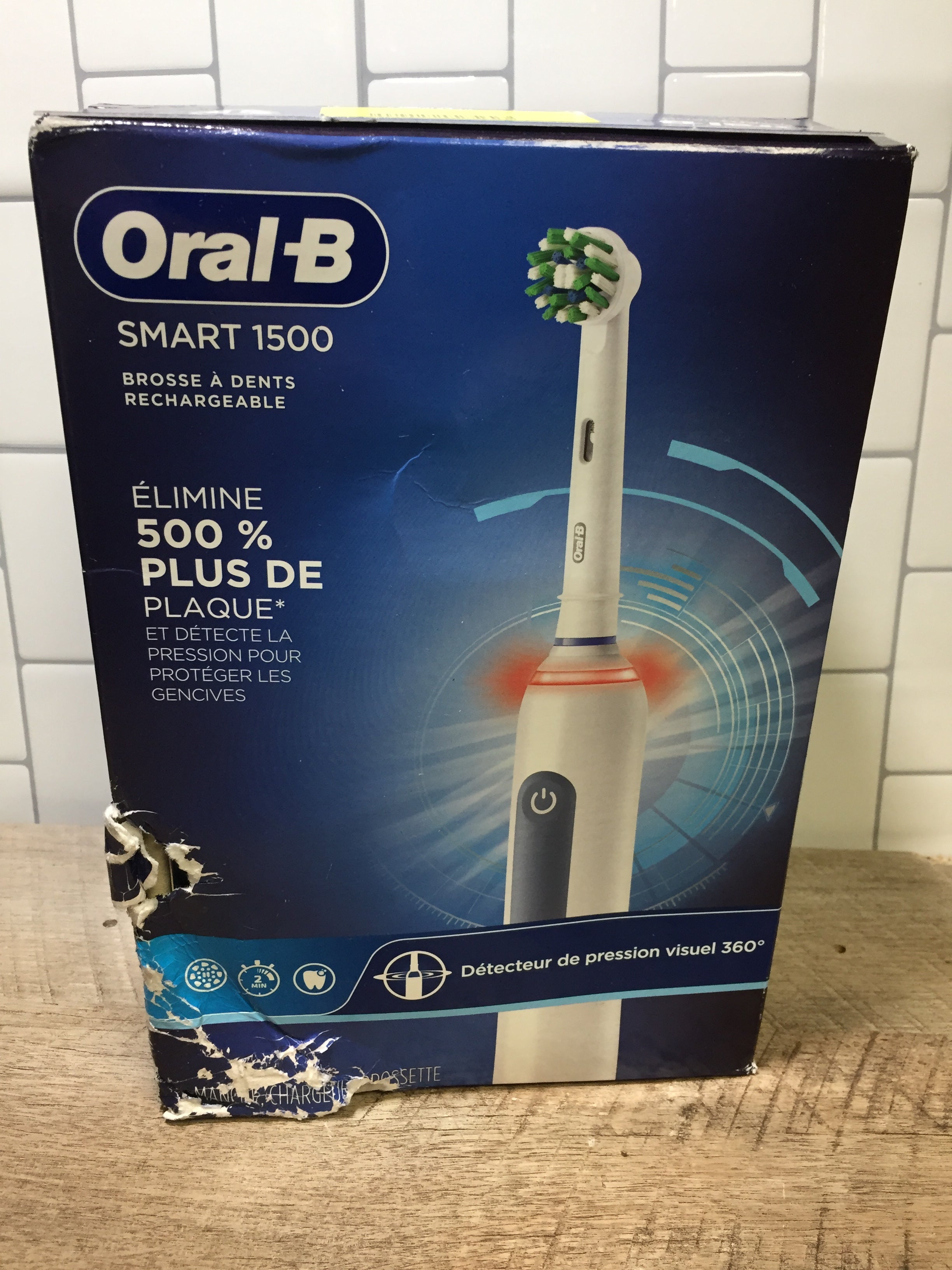 Oral-B Smart 1500 Electric Power Rechargeable Battery Toothbrush, Blue