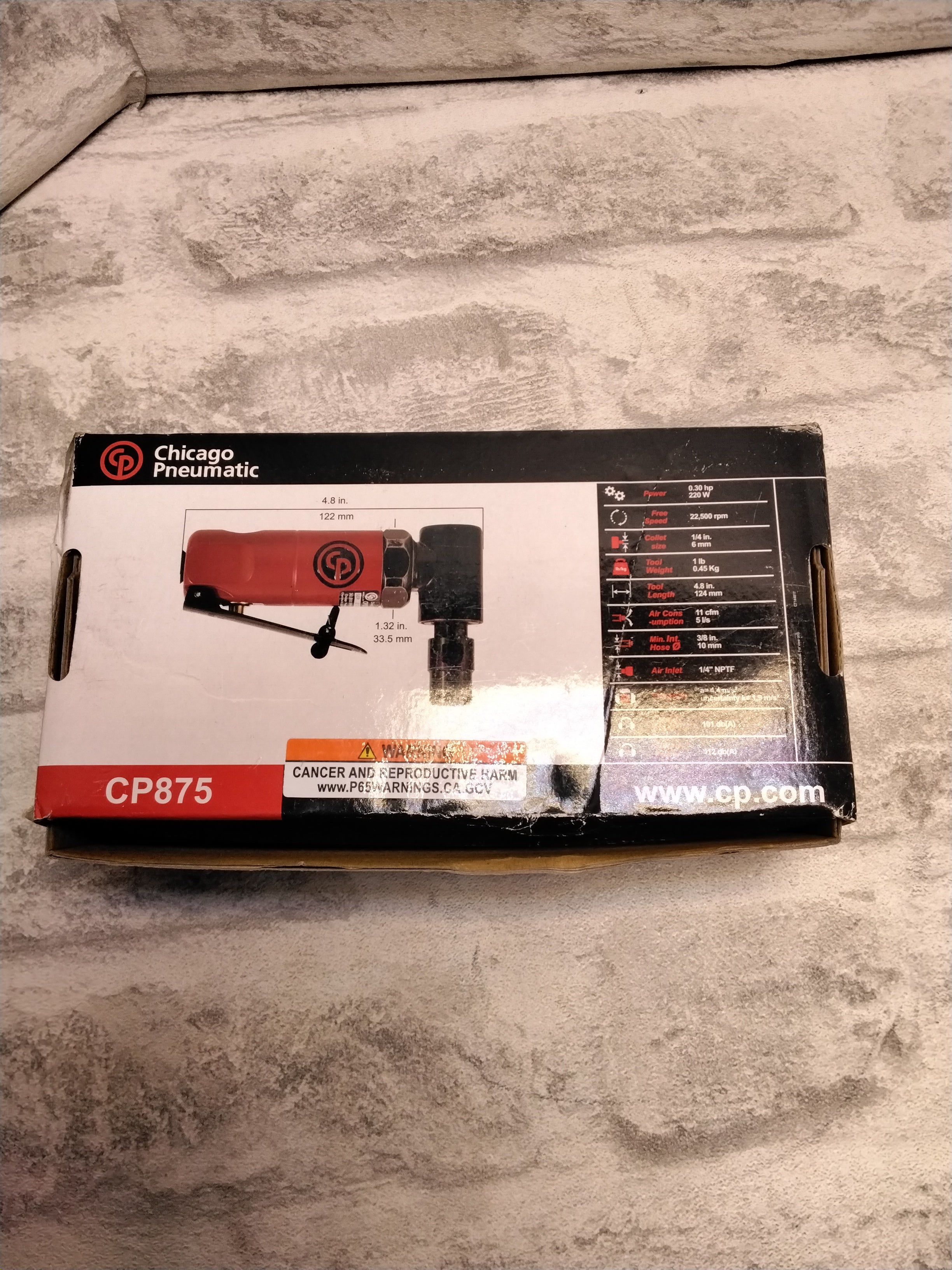 Chicago Pneumatic CP875 Right Angle Pistol Grip Die Grinder with 1/4