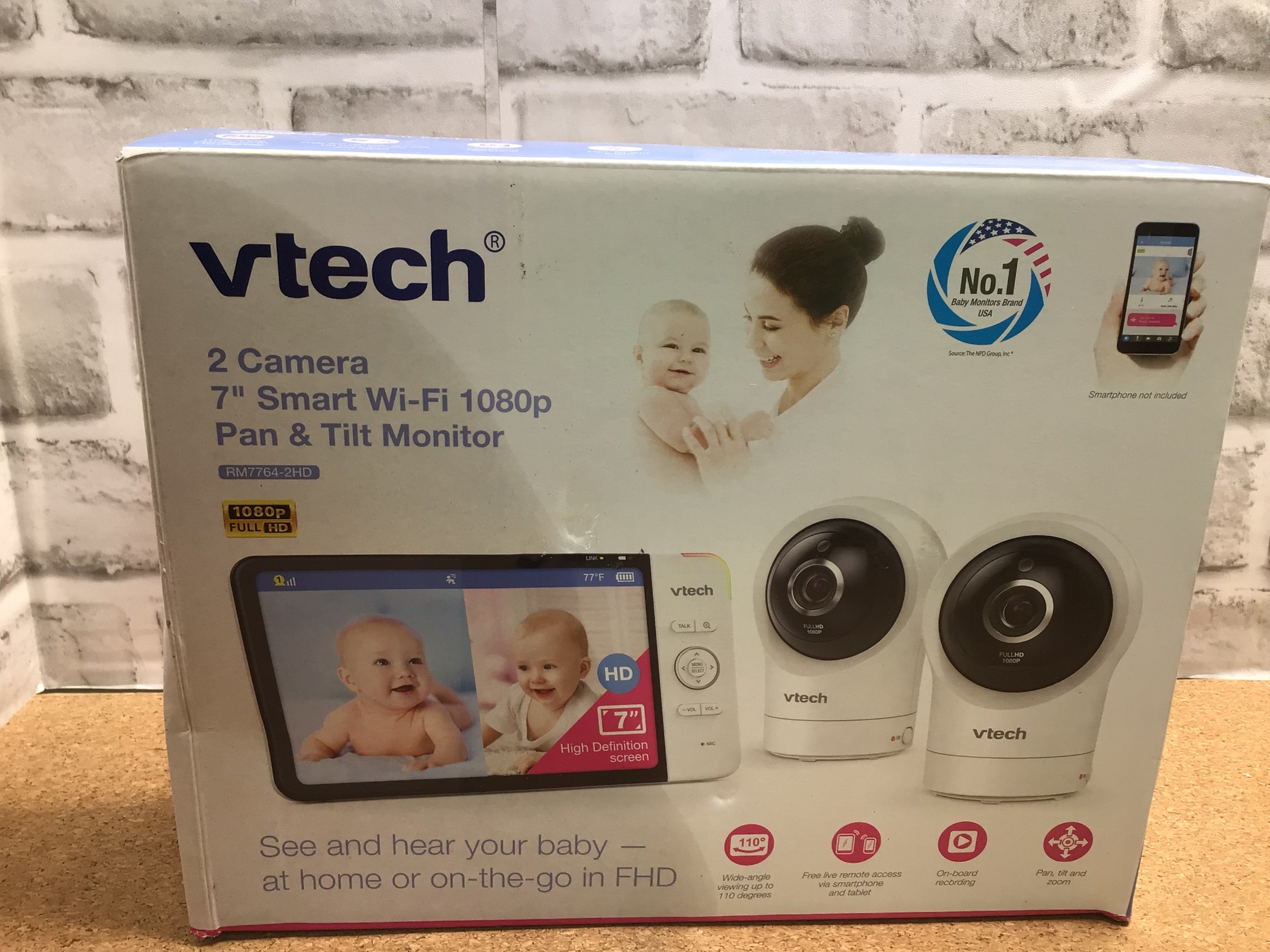 VTech RM7764-2HD 1080p Smart WiFi Remote Access 2Camera BabyMonitor