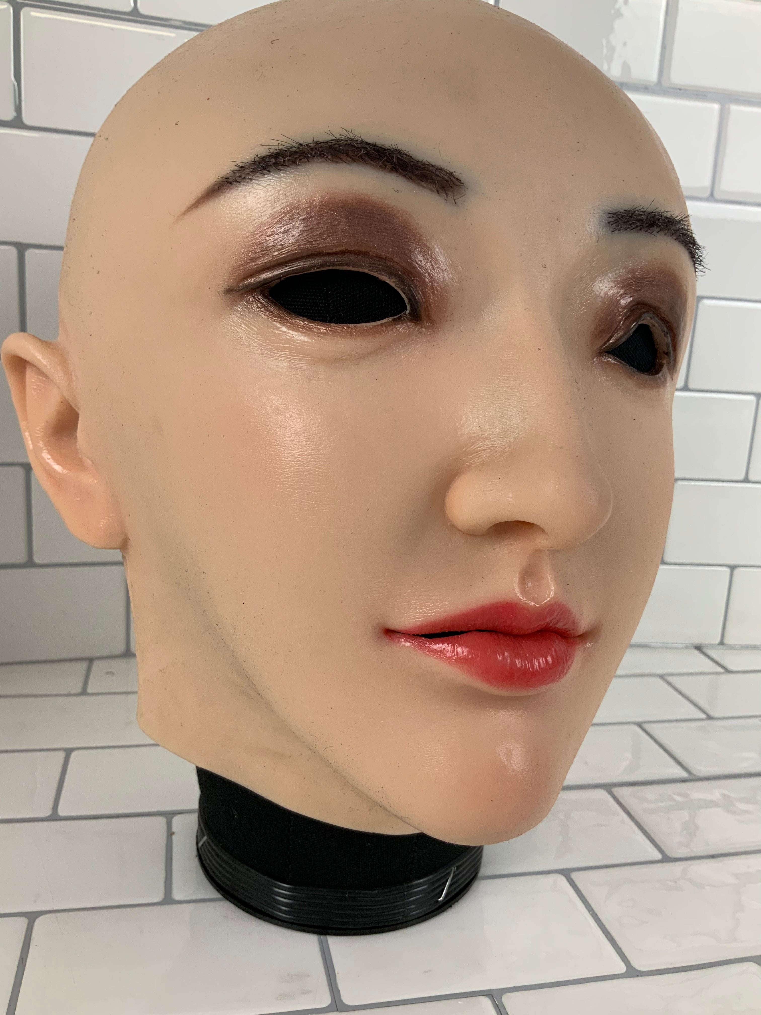 Silicone Realistic Female Head Mask Hand Made Face 