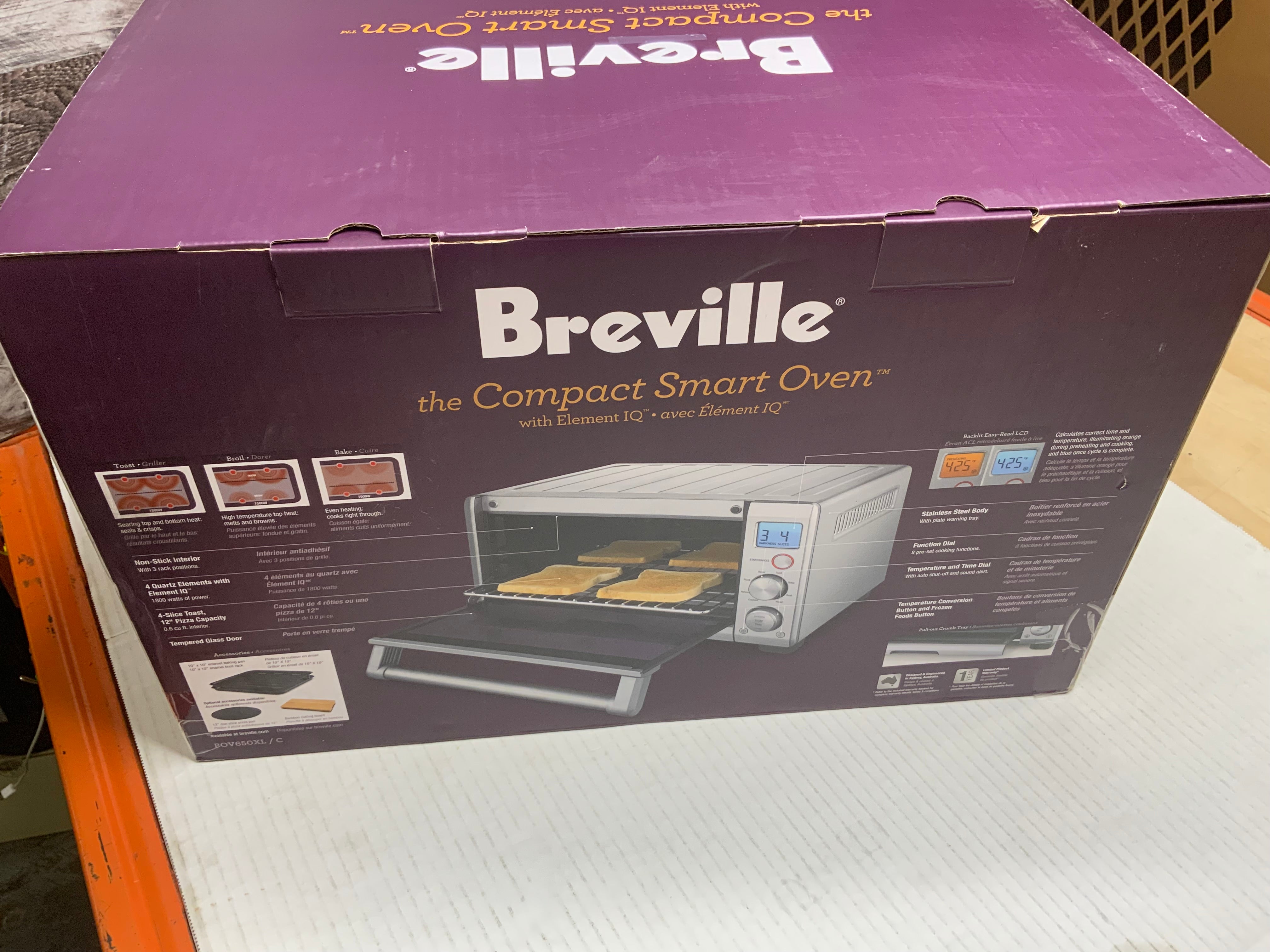 Breville Compact Smart Toaster Oven, Brushed Stainless Steel, BOV650XL