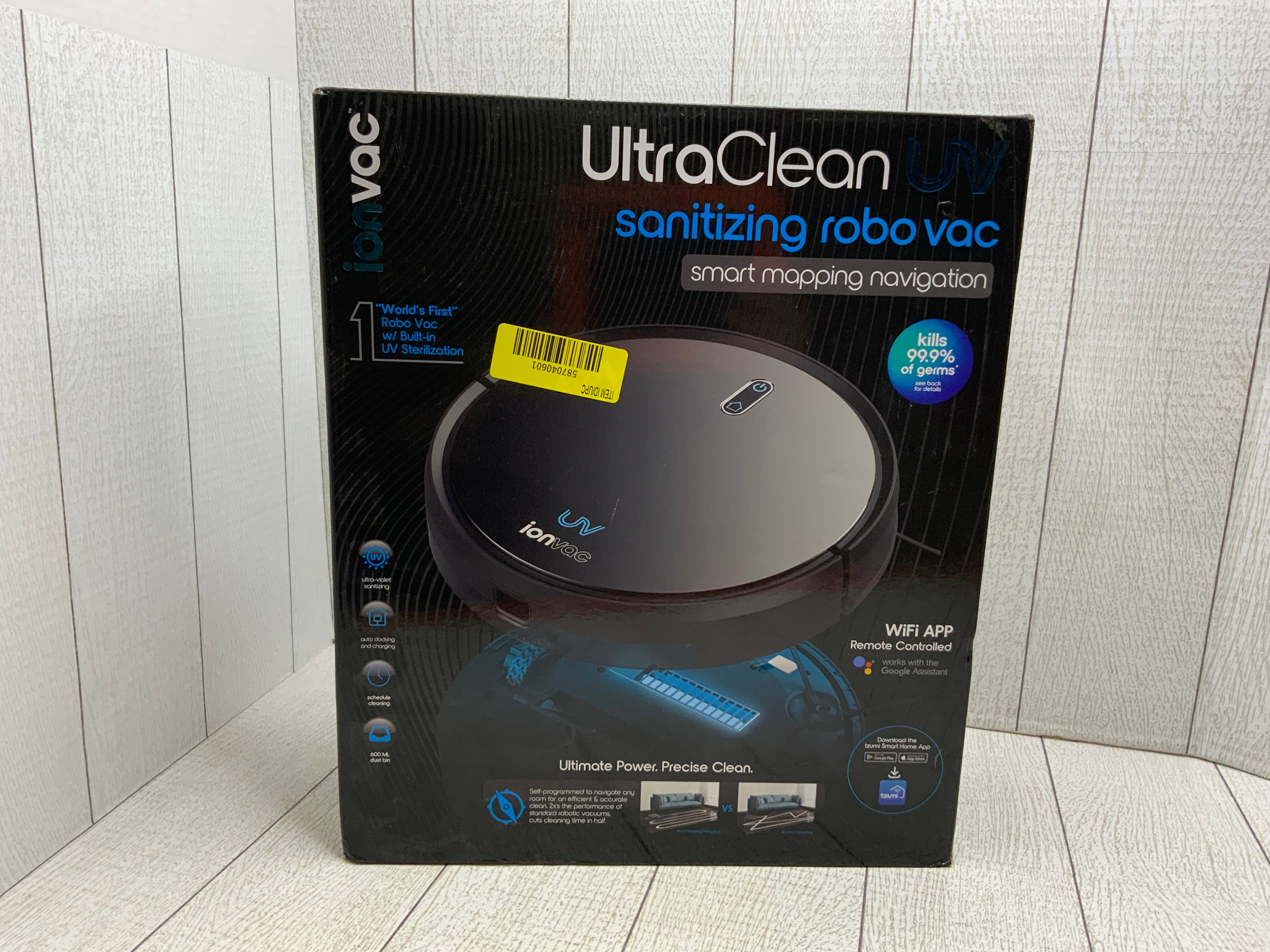 Ionvac UltraClean UV Sanitizing Robo Vac-Smart Mapping Navigation w/ r