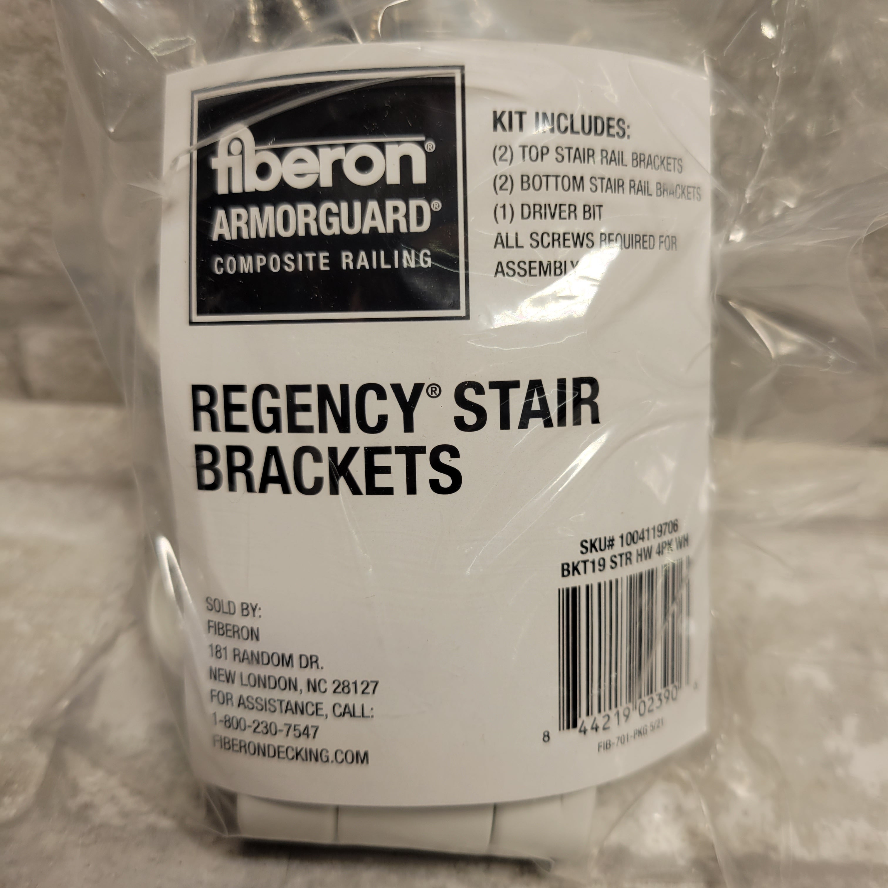 Fiberon Regency/Enclave Stair Rail Bracket Hardware Kit Whi