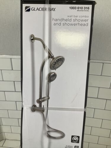 6-Spray Wall Bar Combo Showerhead with 6-Spray in Brushed Nickel (6922730045623)