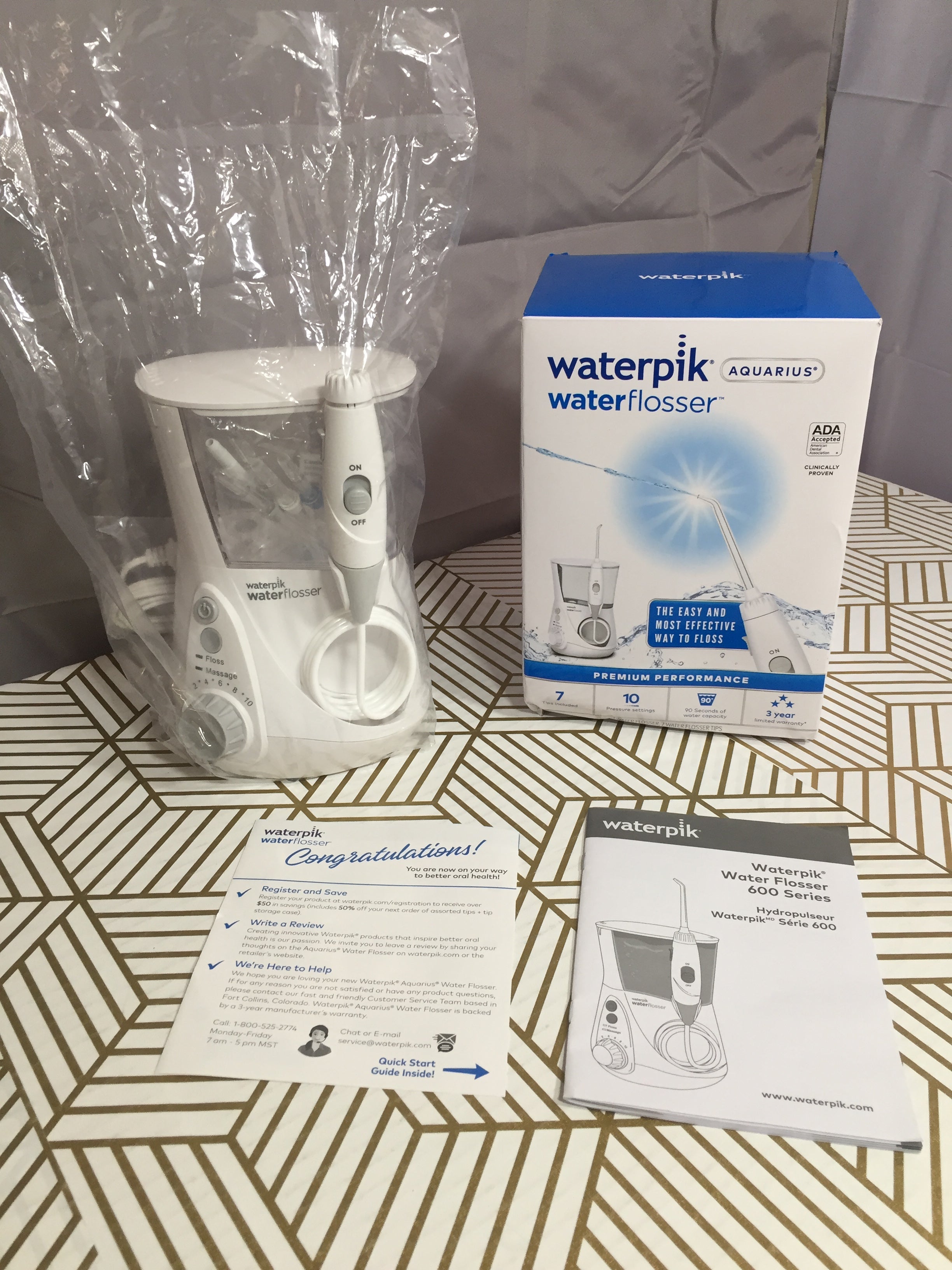 Waterpik Aquarius Water Flosser Professional White WP-660 (8026835419374)