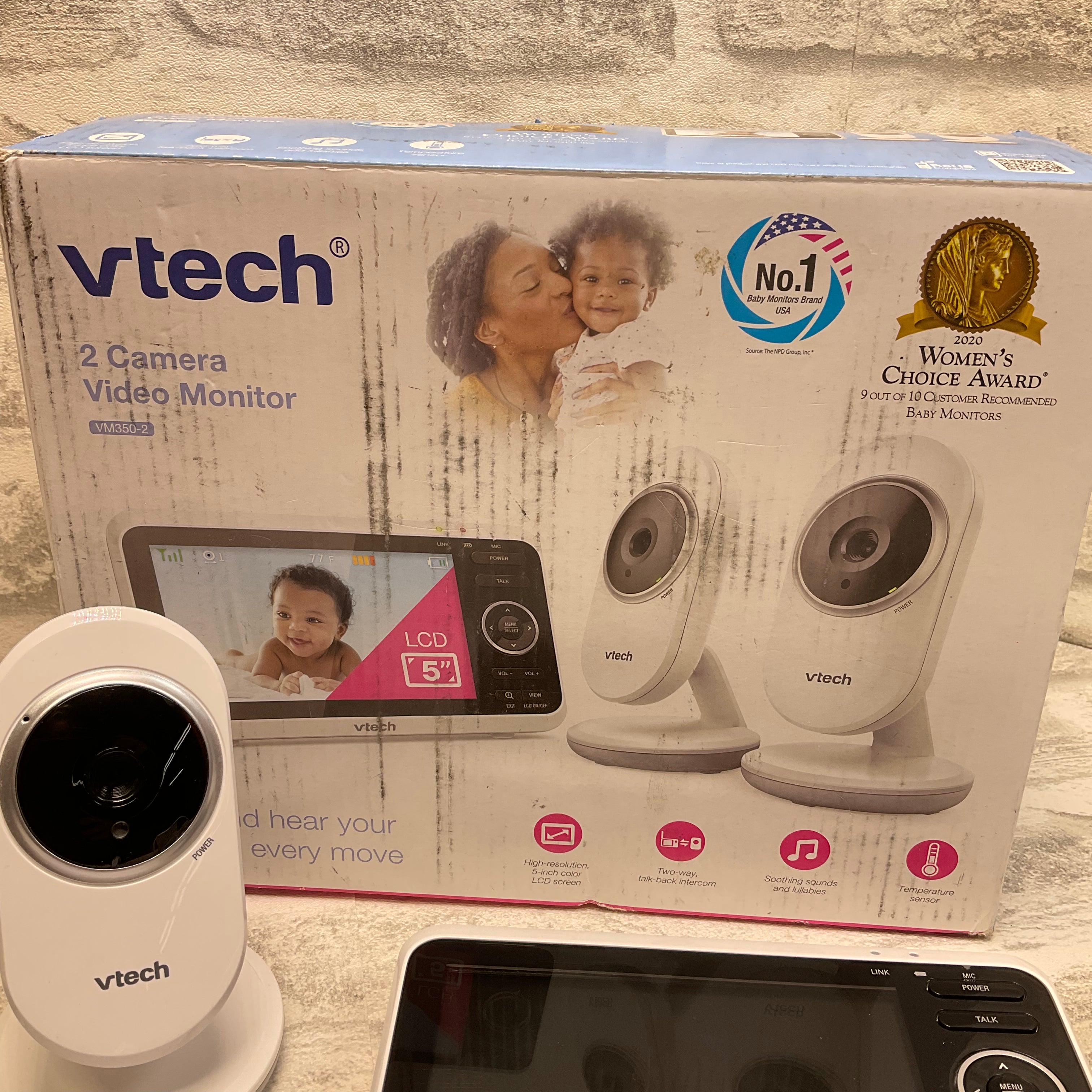 VTech VM350-2 Video Monitor with Battery, 5