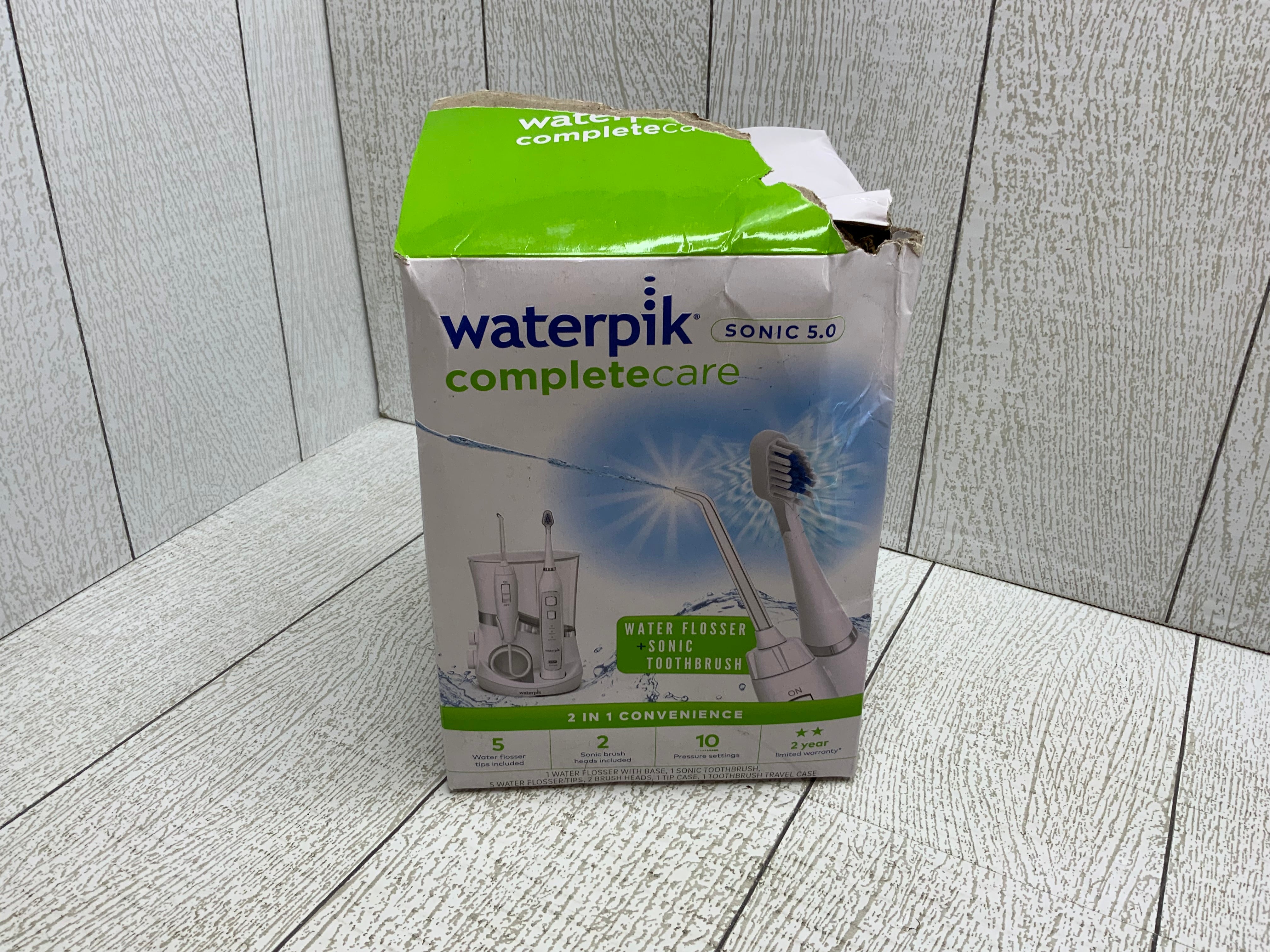 Waterpik Complete Care 5.0 Water Flosser + Sonic Electric Toothbrush, White (8028724363502)