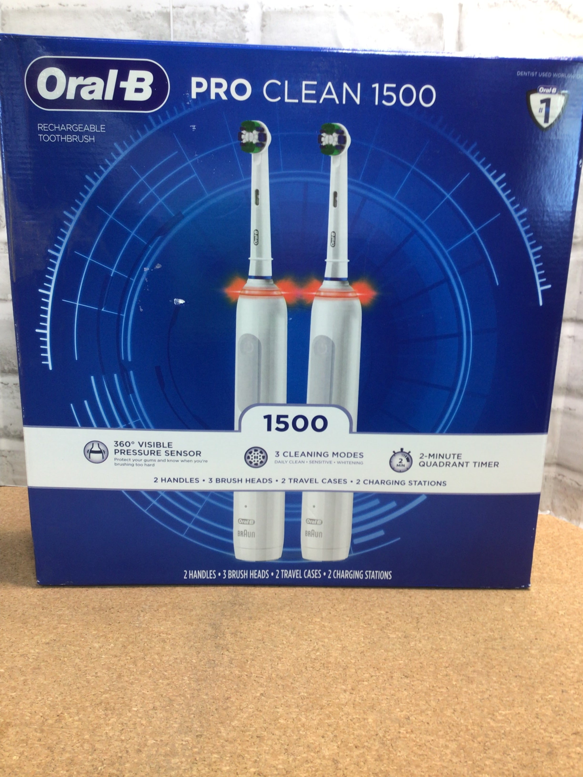 Oral-B Pro Clean 1500 Electric Rechargeable Toothbrush, Powered By Bra